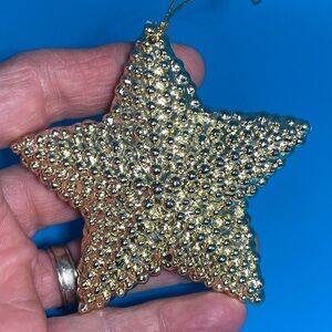 Vintage Beaded Golden Star Ornament